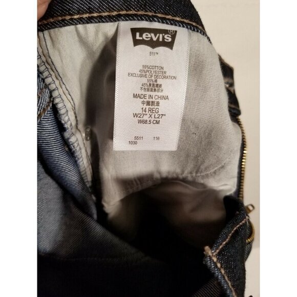 Levis Womens 511 Slim Straight Leg Dark Wash Jean Size 14 - Picture 6 of 7